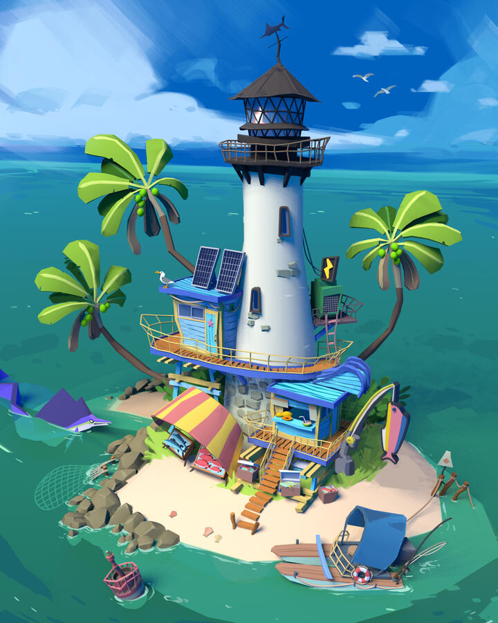 Island Market (Blender with Paintover, Personal)