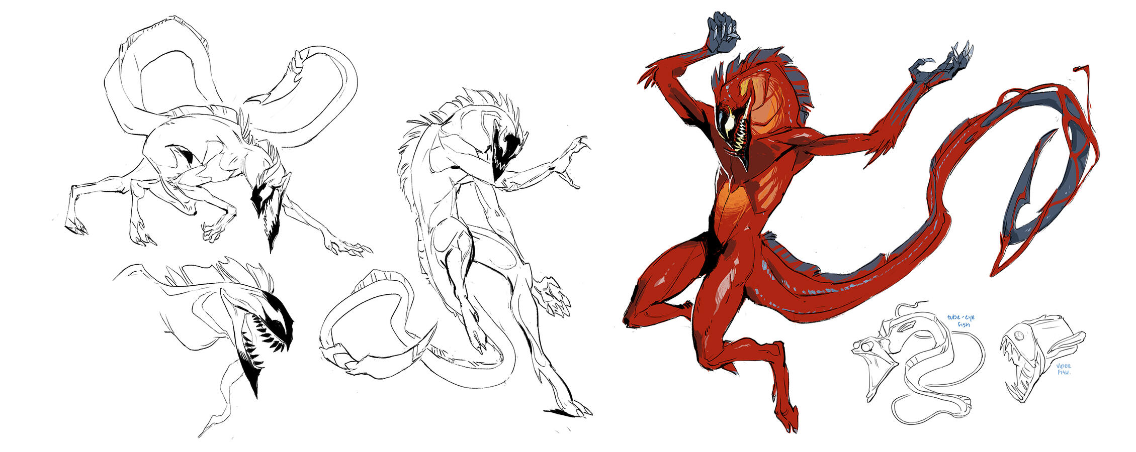 Symbiote Pose Sketches (Personal Art/Fan Art)